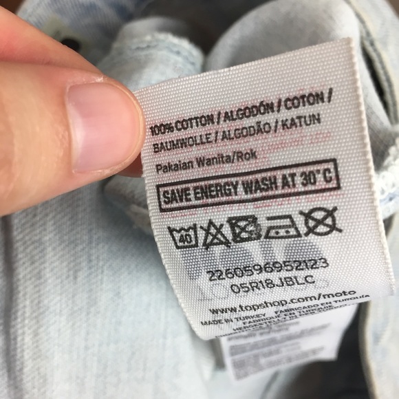 Topshop Moto Button Down Denim Skirt Light Wash 8 - Picture 7 of 7